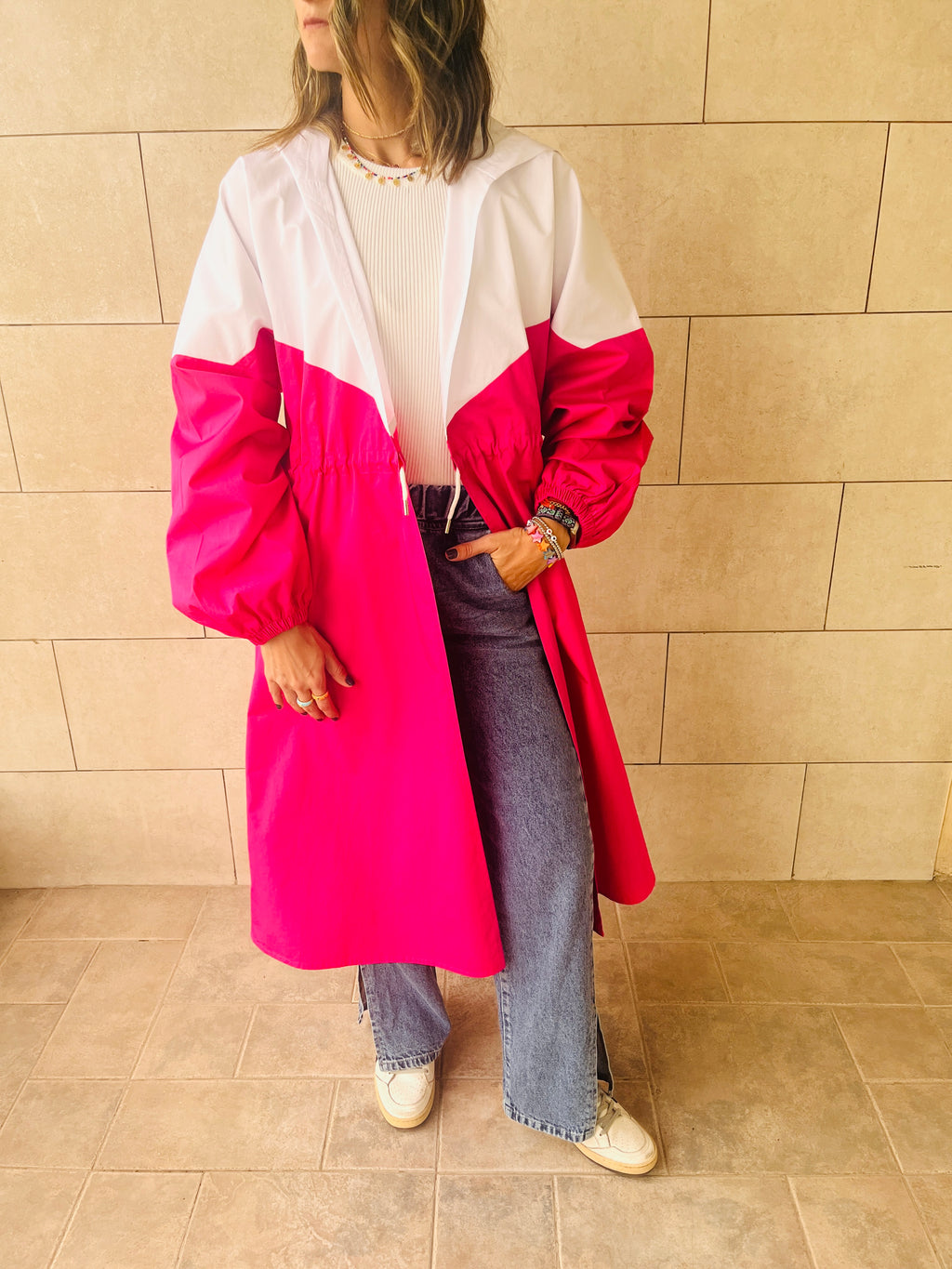 Fuchsia Looking Sporty Colorblock Overshirt