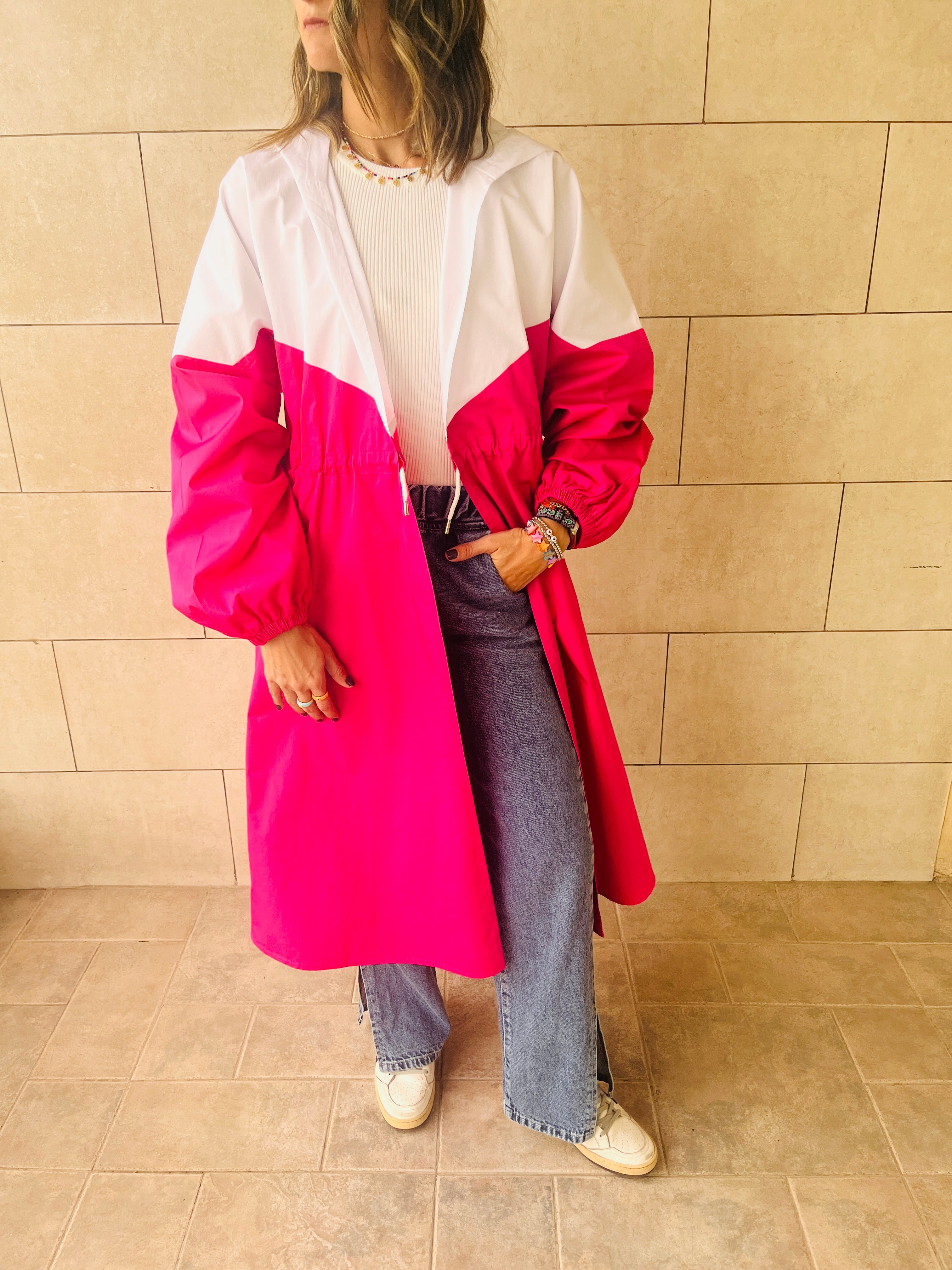 Fuchsia Looking Sporty Colorblock Overshirt