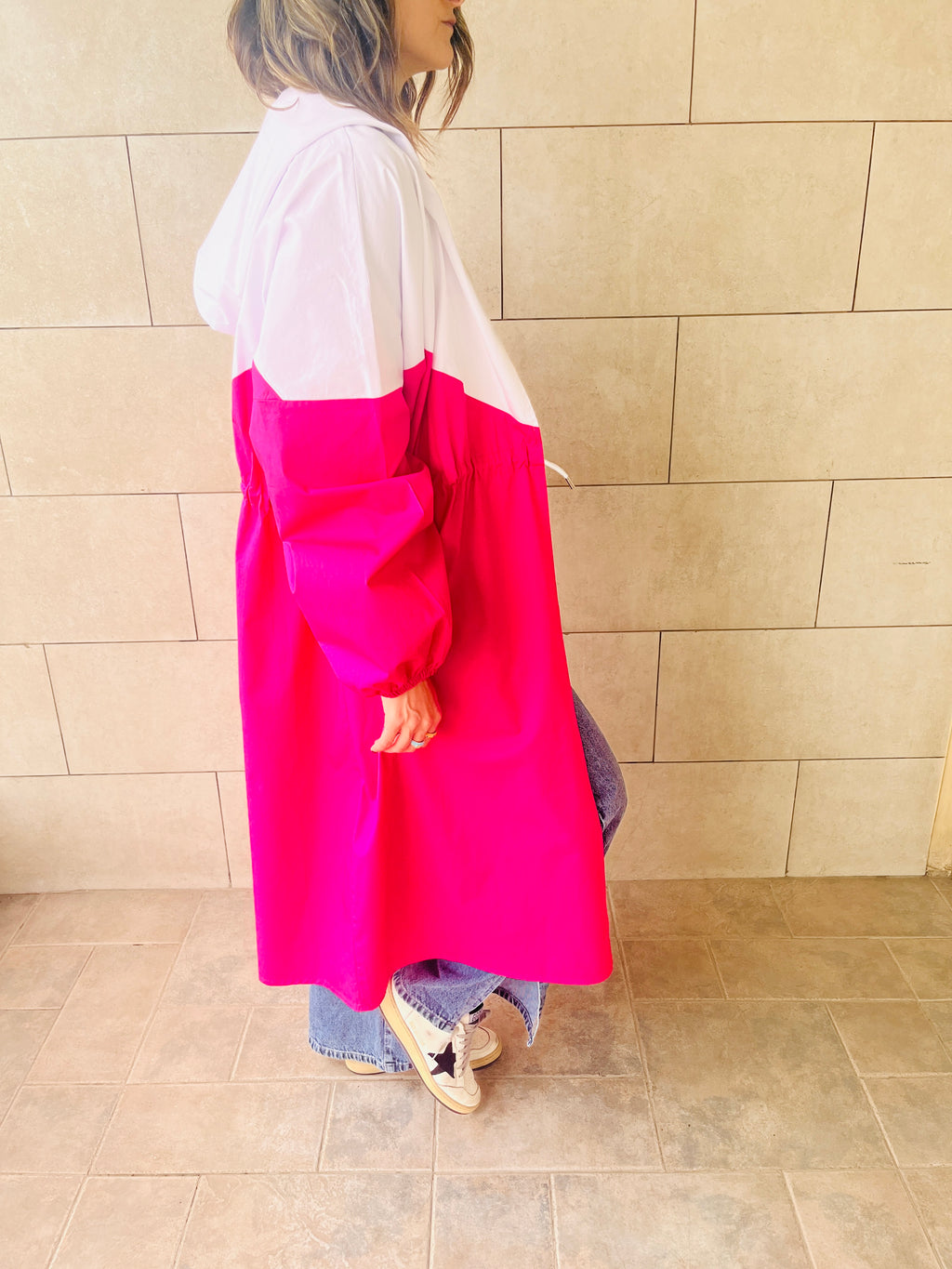 Fuchsia Looking Sporty Colorblock Overshirt