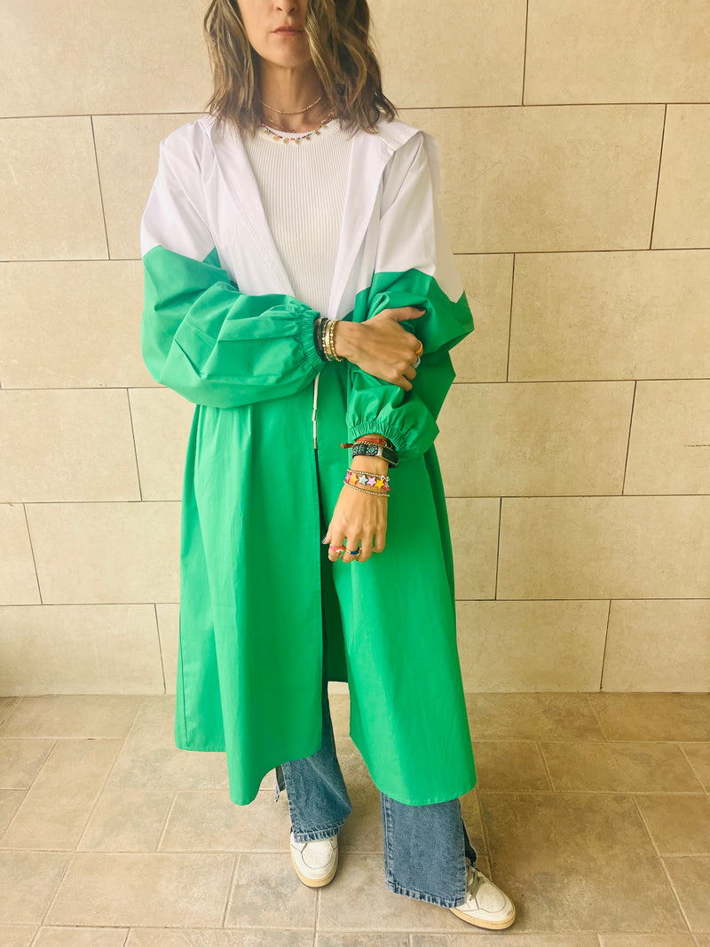 Green Looking Sporty Colorblock Overshirt