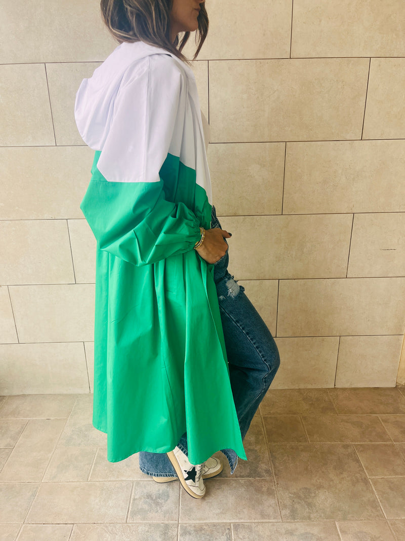 Green Looking Sporty Colorblock Overshirt
