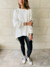 White High Low Layering Sweat Top