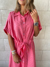 Watermelon Printed Shirt Dress
