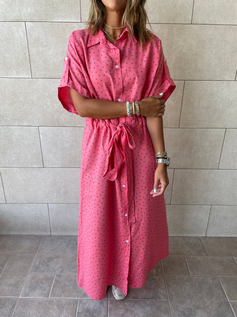 Watermelon Printed Shirt Dress