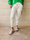 White Low Waist Cargo Chinos