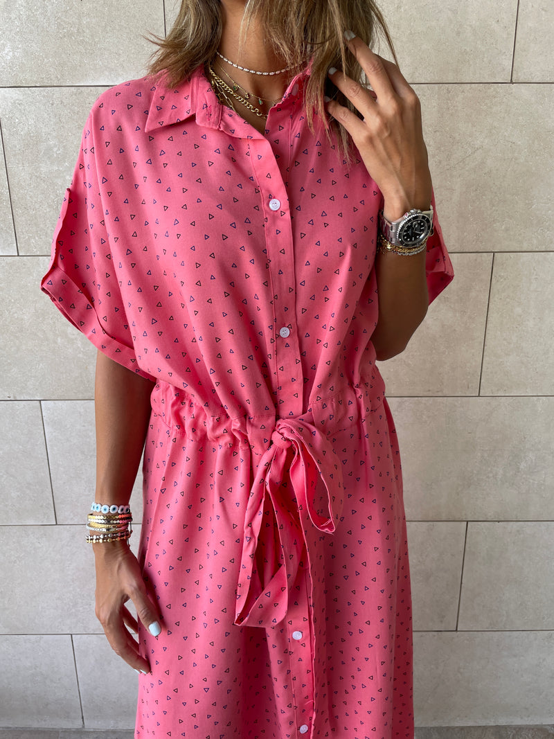 Watermelon Printed Shirt Dress