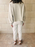 Grey Distressed Hem Crop Sweater
