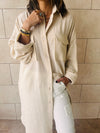 Beige Sunny Days Washed Linen Shirt