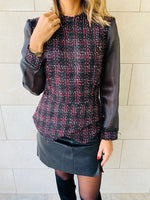 Burgundy Coco Tweed Top