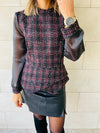 Burgundy Coco Tweed Top