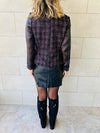 Burgundy Coco Tweed Top