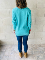Turquoise Light Knit Pullover