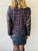 Burgundy Coco Tweed Top