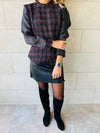Burgundy Coco Tweed Top