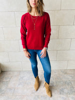 Burgundy Light Knit Pullover