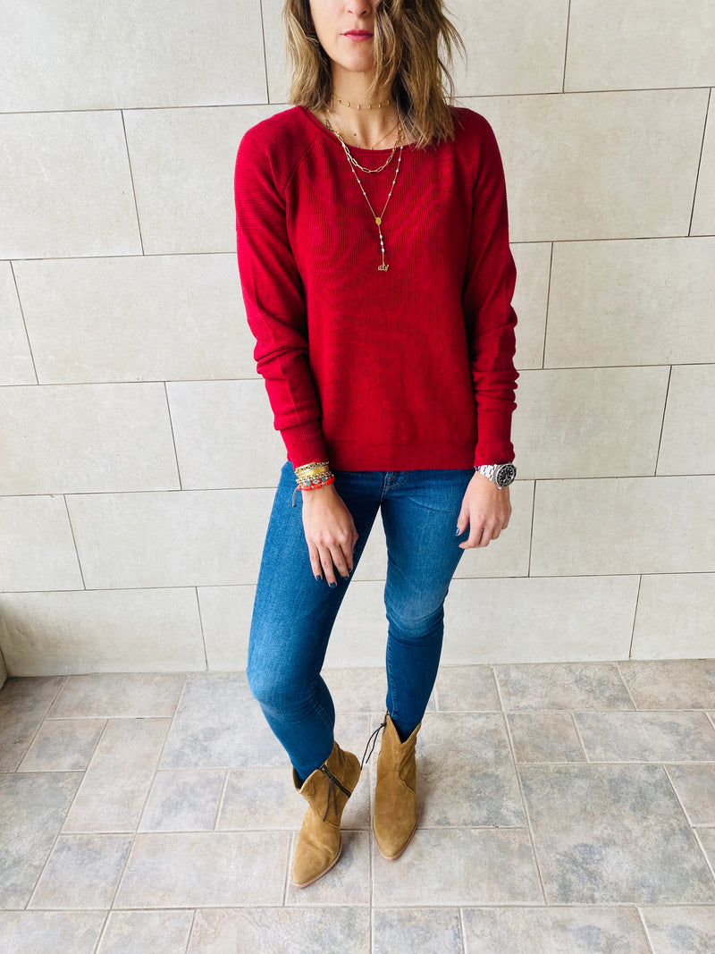 Burgundy Light Knit Pullover