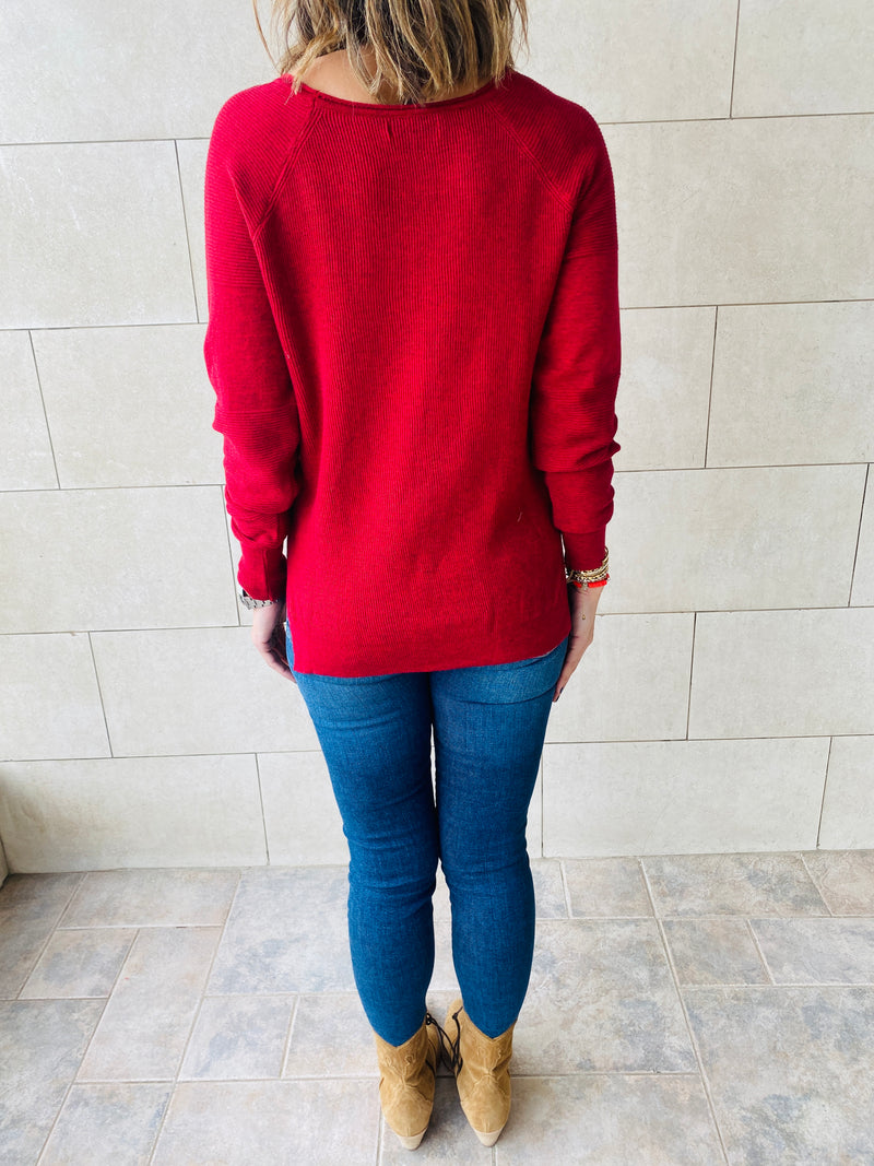 Burgundy Light Knit Pullover