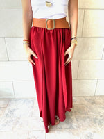 Burgundy Fold-Over Skirt
