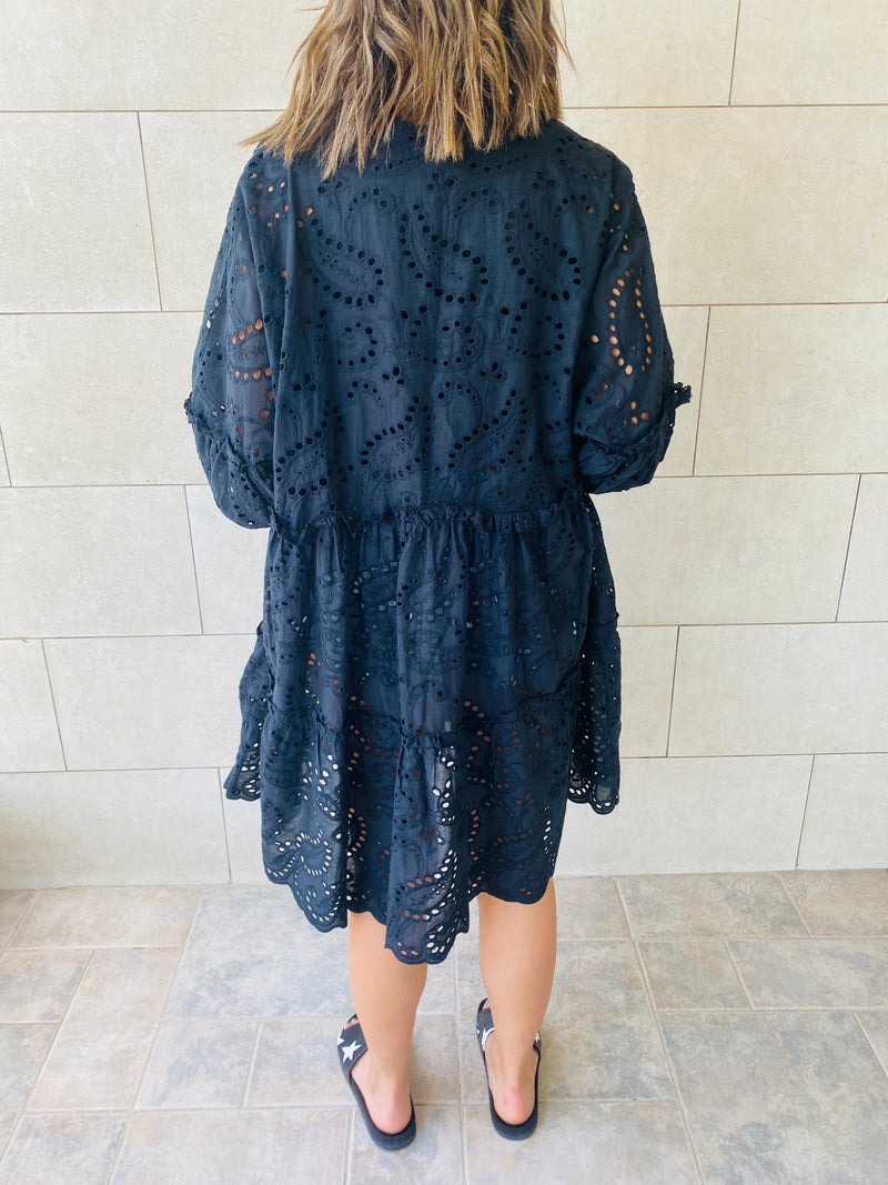 Black Anglaise Kimono