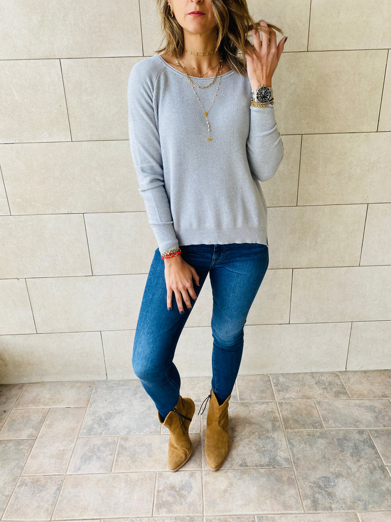 Grey Light Knit Pullover