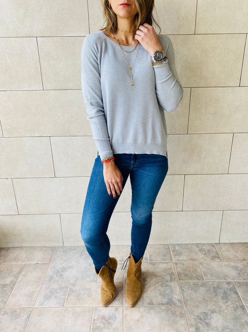 Grey Light Knit Pullover