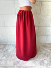 Burgundy Fold-Over Skirt