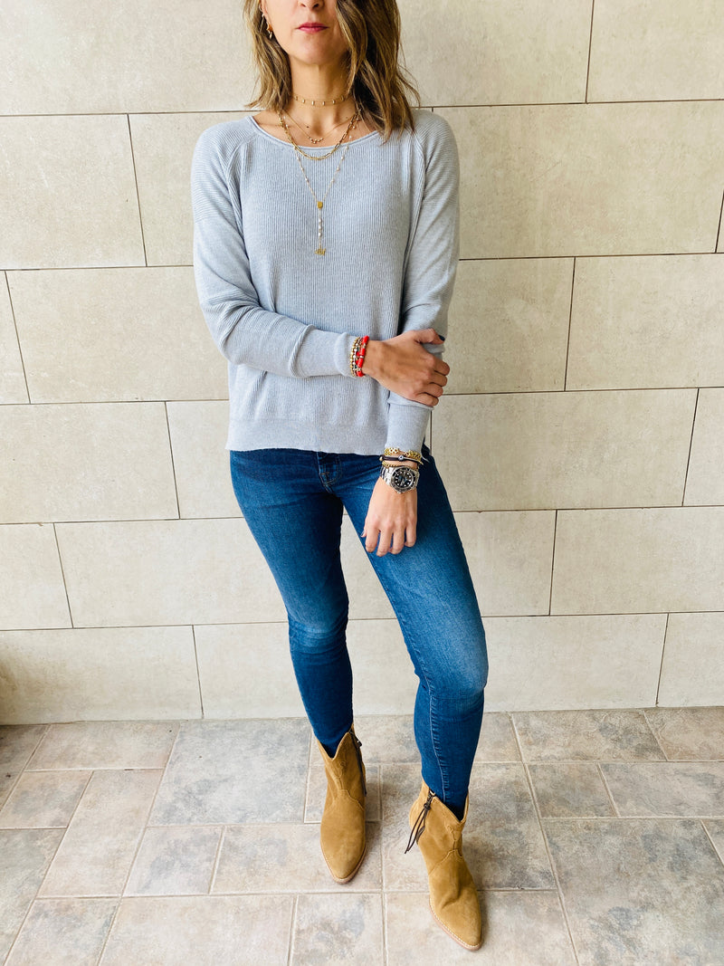 Grey Light Knit Pullover