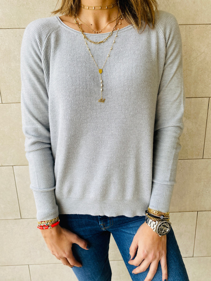 Grey Light Knit Pullover