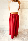 Burgundy Fold-Over Skirt