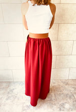 Burgundy Fold-Over Skirt