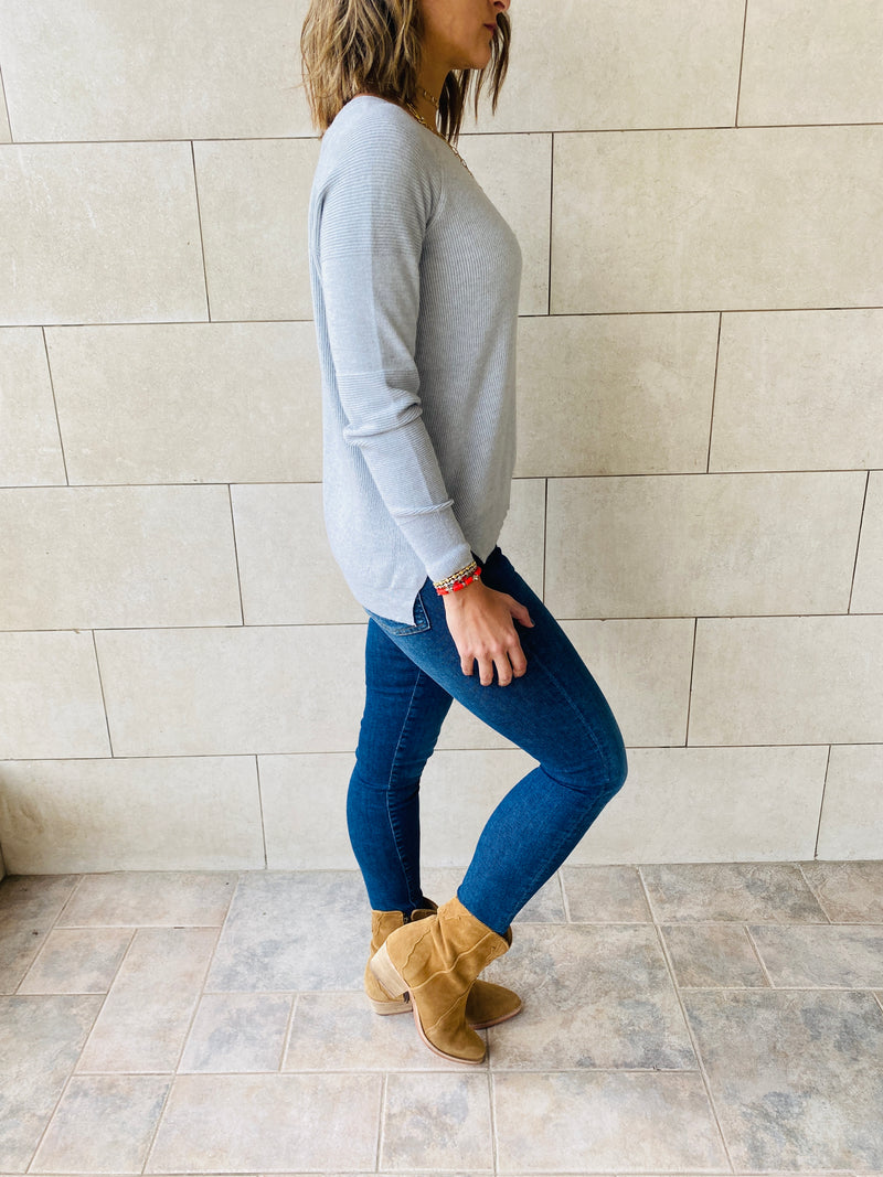 Grey Light Knit Pullover