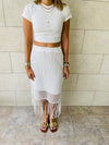 White Crochet Tassel Beach Skirt