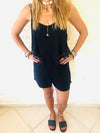 Black Lace Trim Playsuit