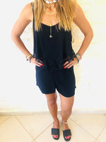 Black Lace Trim Playsuit