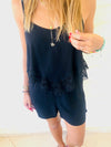 Black Lace Trim Playsuit