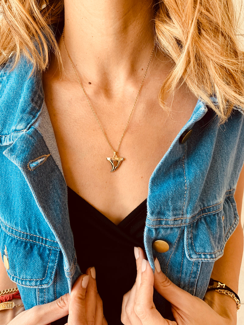 Gold Shark Tooth Necklace