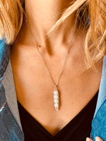 Silver Pearl Bullet Necklace