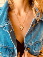 Gold Matte Shark Tooth Necklace