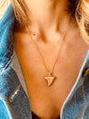 Gold Matte Shark Tooth Necklace