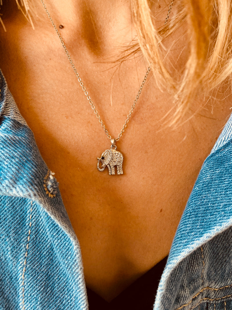 Silver Elephant Necklace