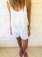 White Lace Trim Playsuit