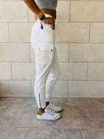 White Pocket Cargo Pants