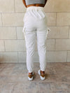 White Pocket Cargo Pants