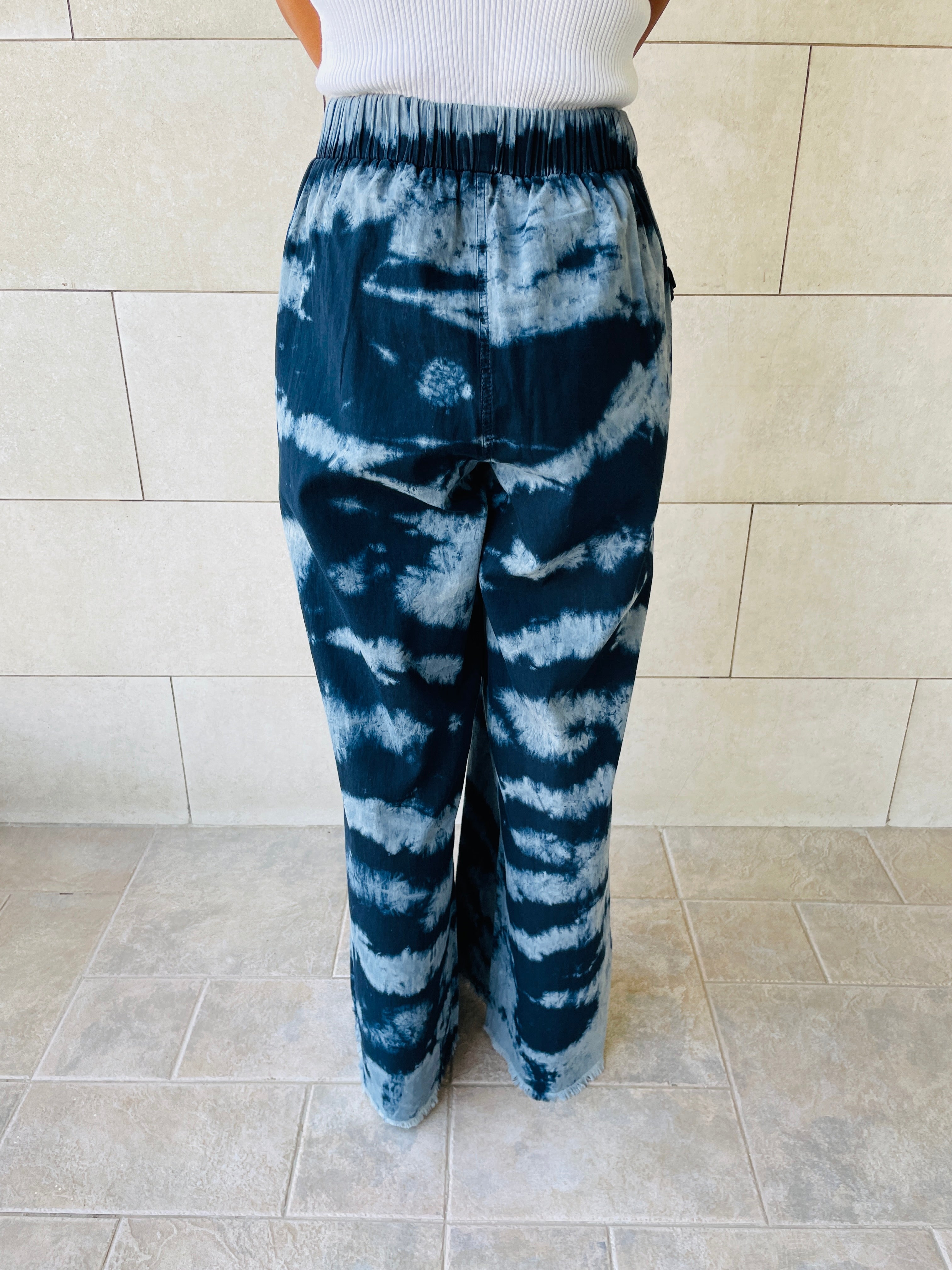 Tie Dye Denim Flare Pants