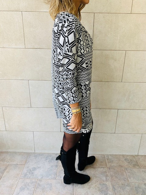 Monochrome Tribal Knit Tunic