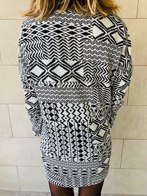 Monochrome Tribal Knit Tunic