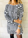 Monochrome Tribal Knit Tunic