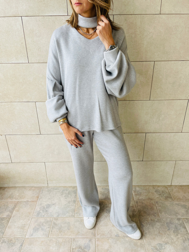 Grey Knit Travel Set