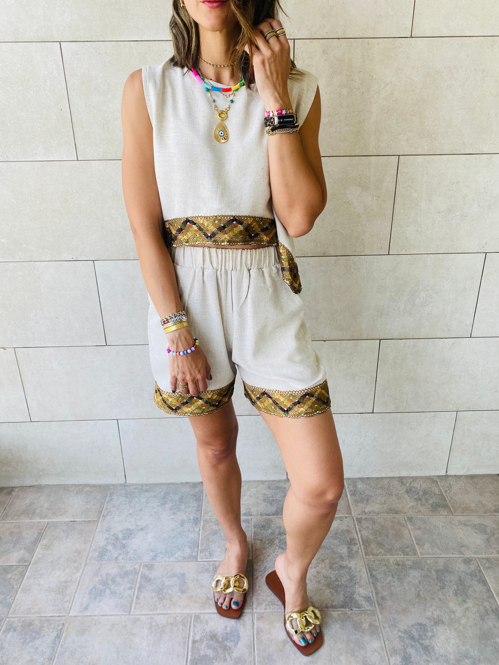 Beige Carmen Beach Set