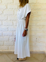 White Drawstring City Dress